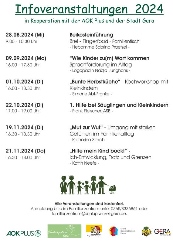 Jahresübersicht Infoveranstaltungen 2024